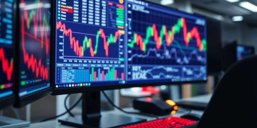 Automated trading bot interface and financial market.