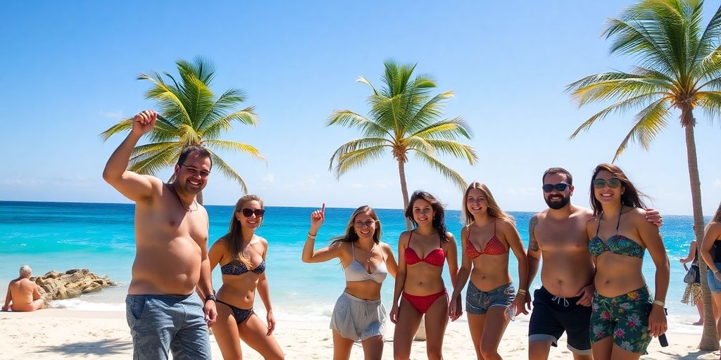 Cabo beach party with friends and ocean view.