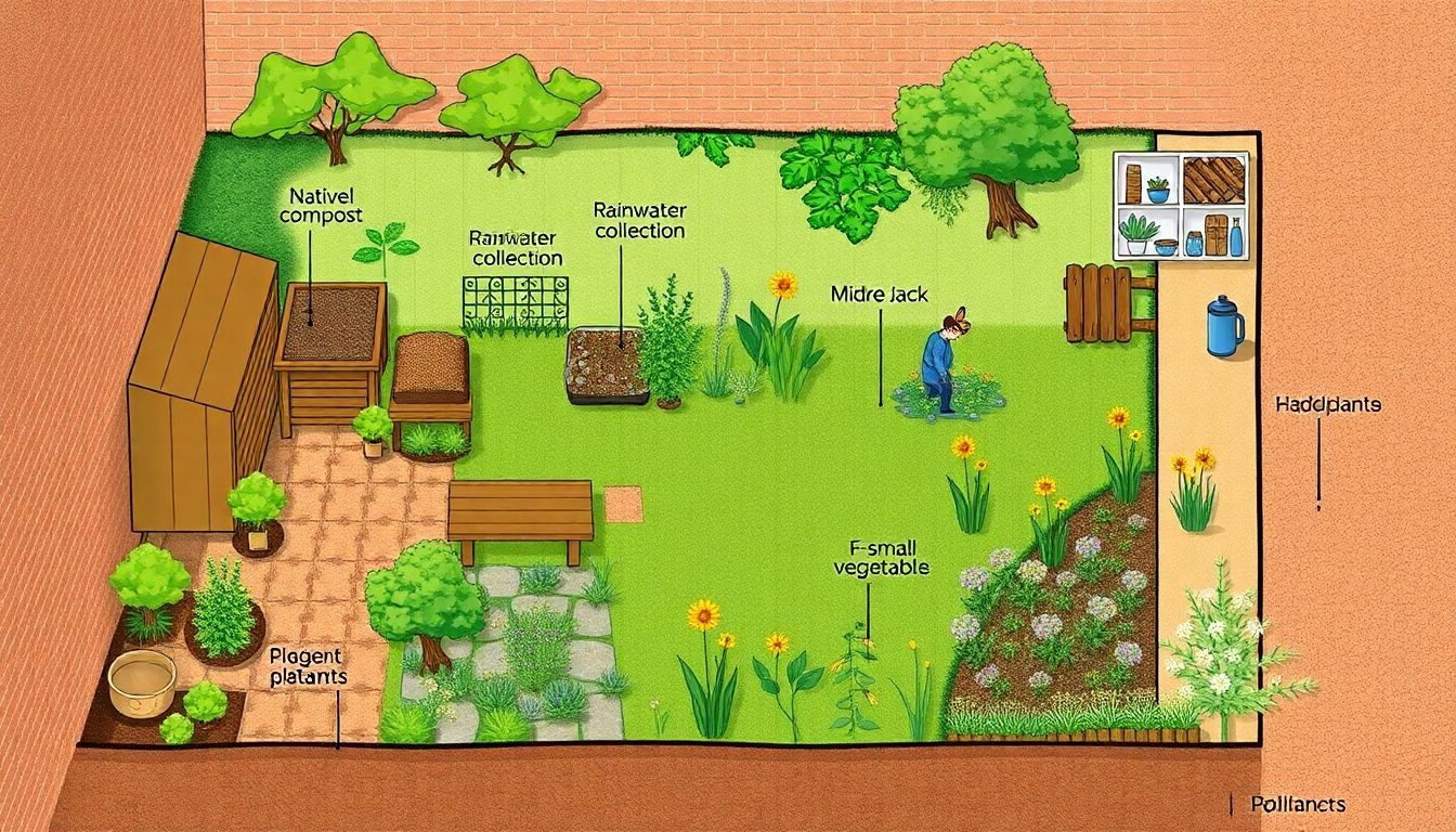 Illustrative layout of a sustainable garden in London.