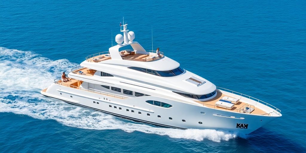 Athena yacht sailing majestically on clear blue ocean water.