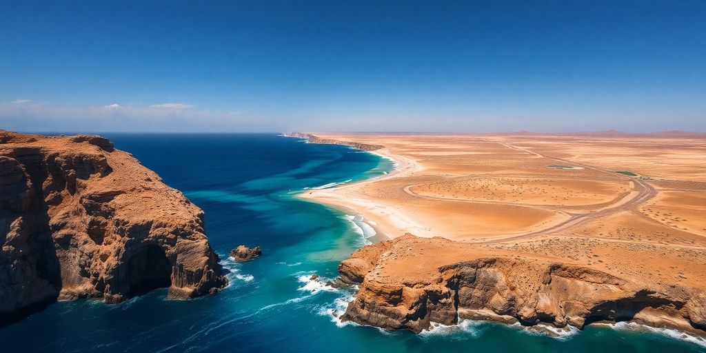Azure ocean meets desert in Los Cabos.