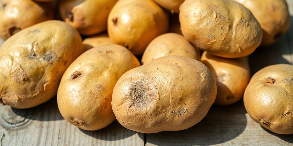 Biologische aardappels met schil