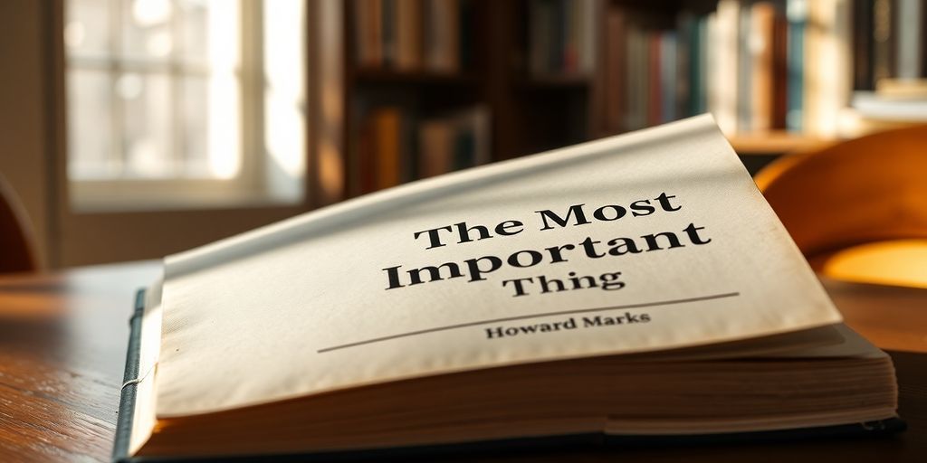 Close-up of 'The Most Important Thing' book on a table.