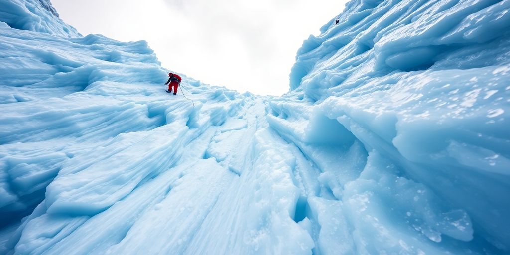 Ice climber on Matanuska Glacier, Alaska.