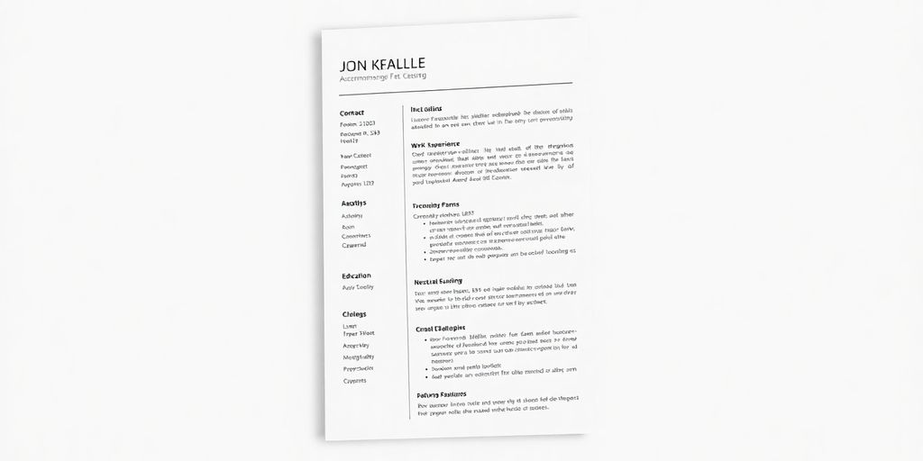 Clean, structured resume layout.