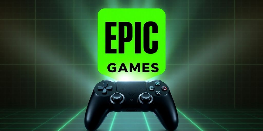 Green Epic Games logo with game controller.