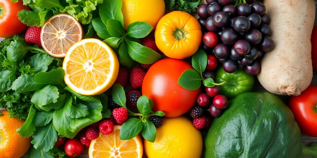 خضروات وفواكه متنوعة