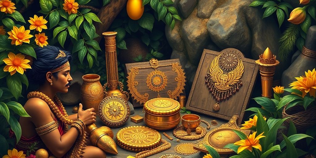 Artéfacts en or des civilisations américaines anciennes.