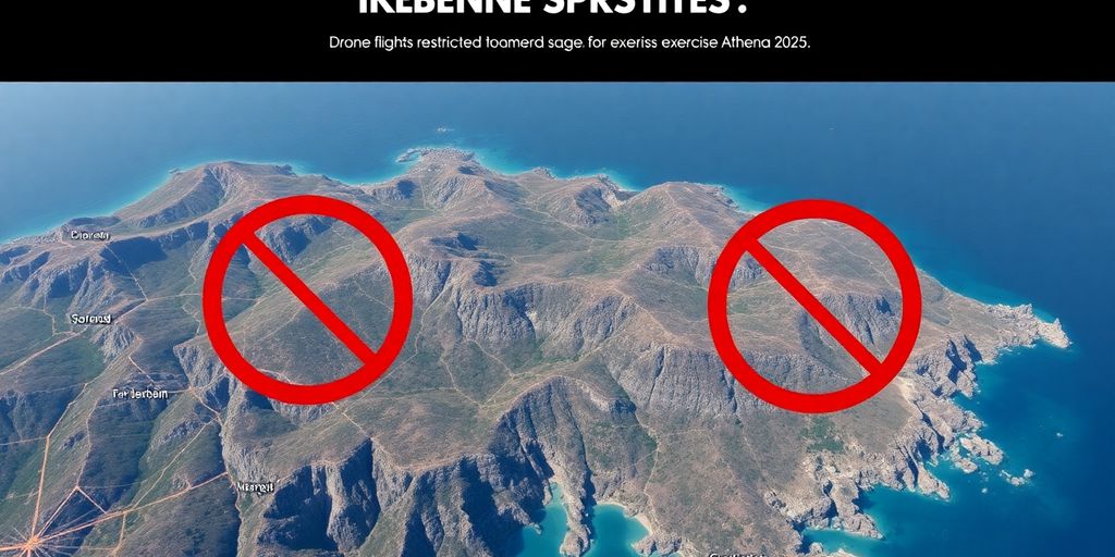 Vue aérienne de la Corse pendant l'exercice Athena 2025.