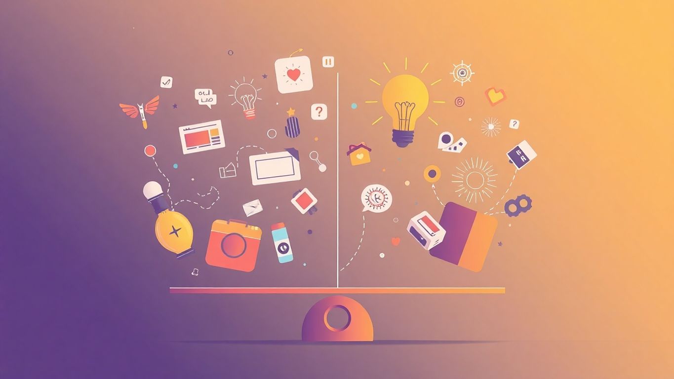 Illustrasjon av balanse mellom innovasjon og risiko.