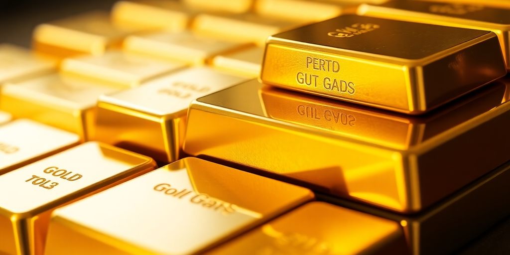 Lingots d'or empilés