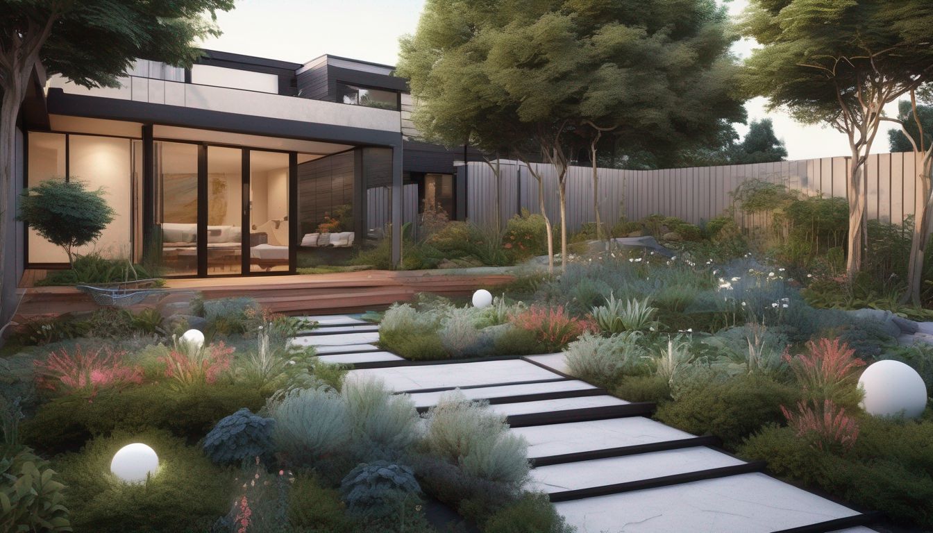 moon garden with modern landscaping