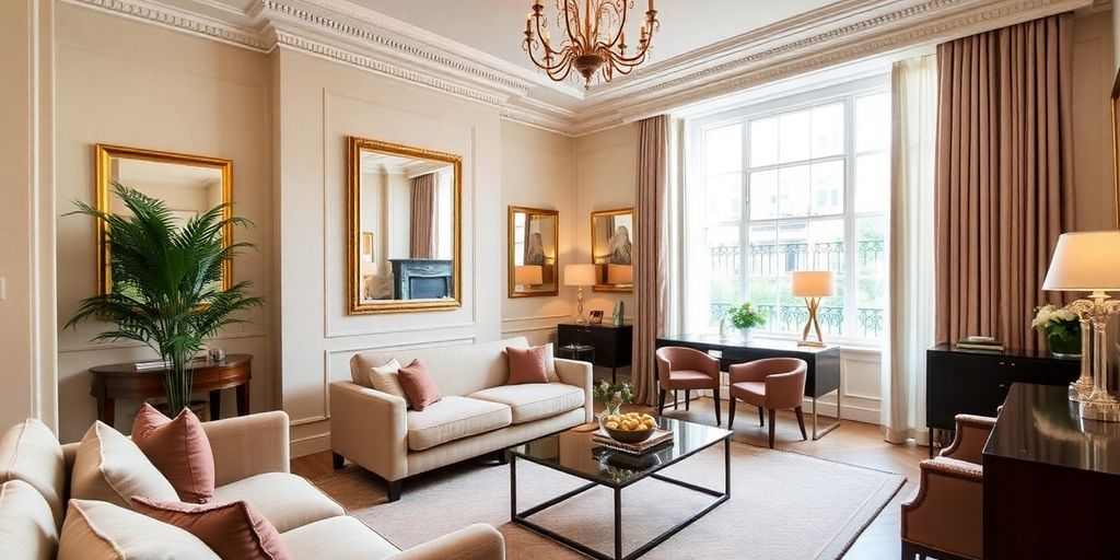 Luxurious Airbnb rental in London with elegant interiors.