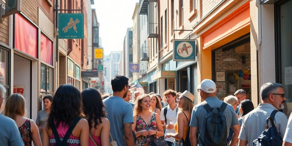 Local businesses connecting with community members.