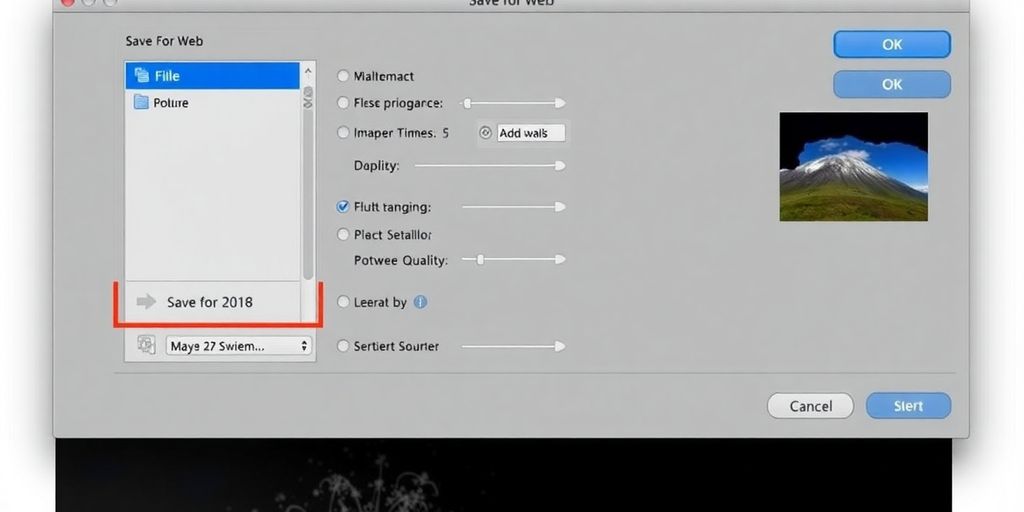 Photoshop Save for Web interface.