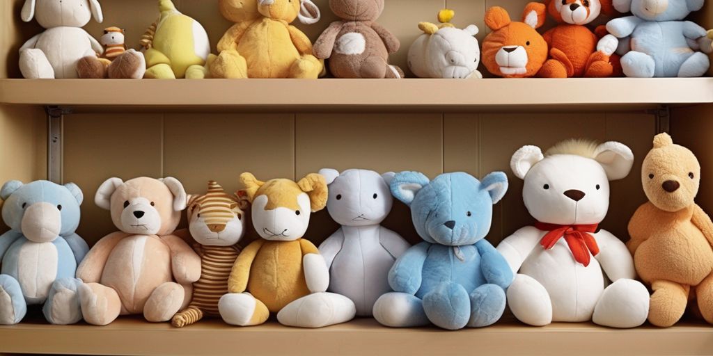 baby soft toys in a nursery
