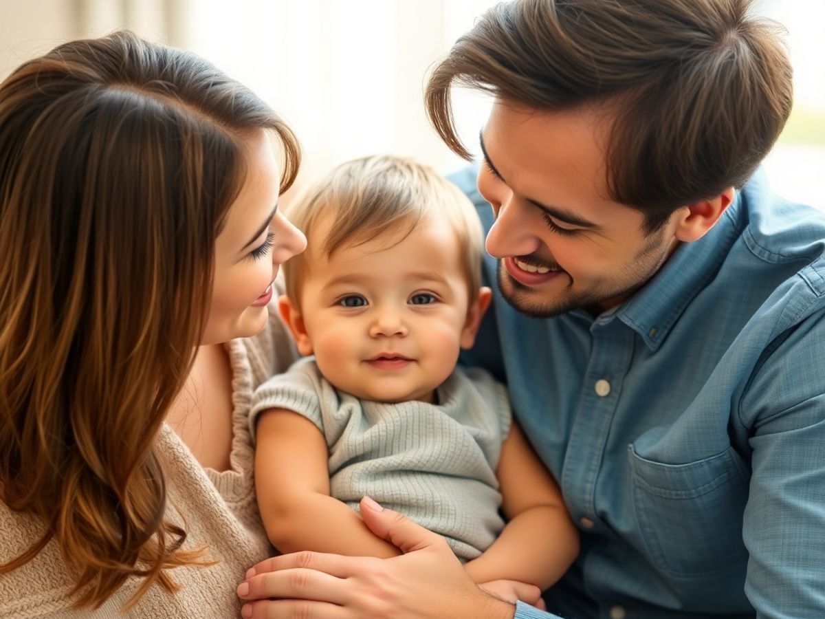 Părinte grijuliu cu copil, evidențiind drepturile parentale.