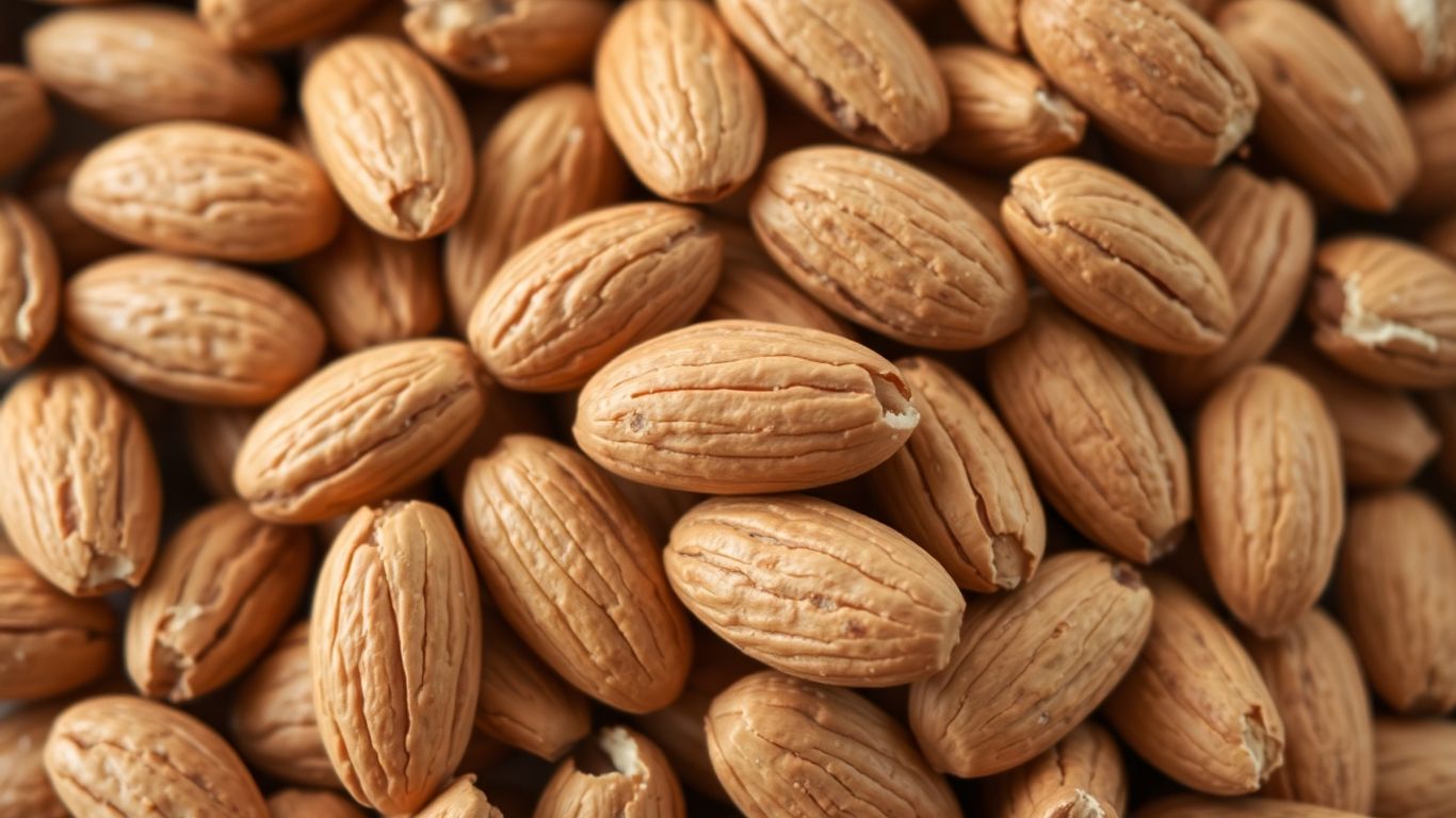 Pile of raw almonds