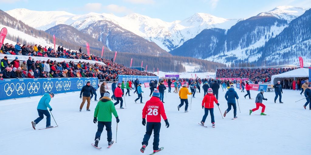 Atleti in azione alle Olimpiadi Invernali 2026.