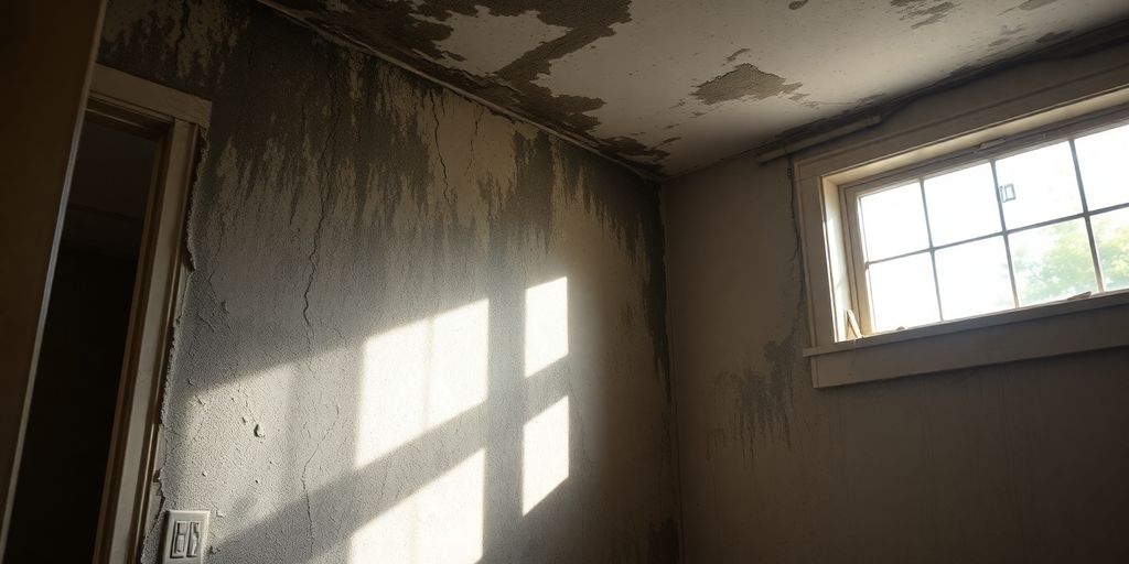 Photograph of mold growth in a home interior.