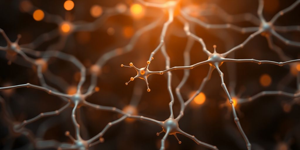 Brain neurons with glowing connections.