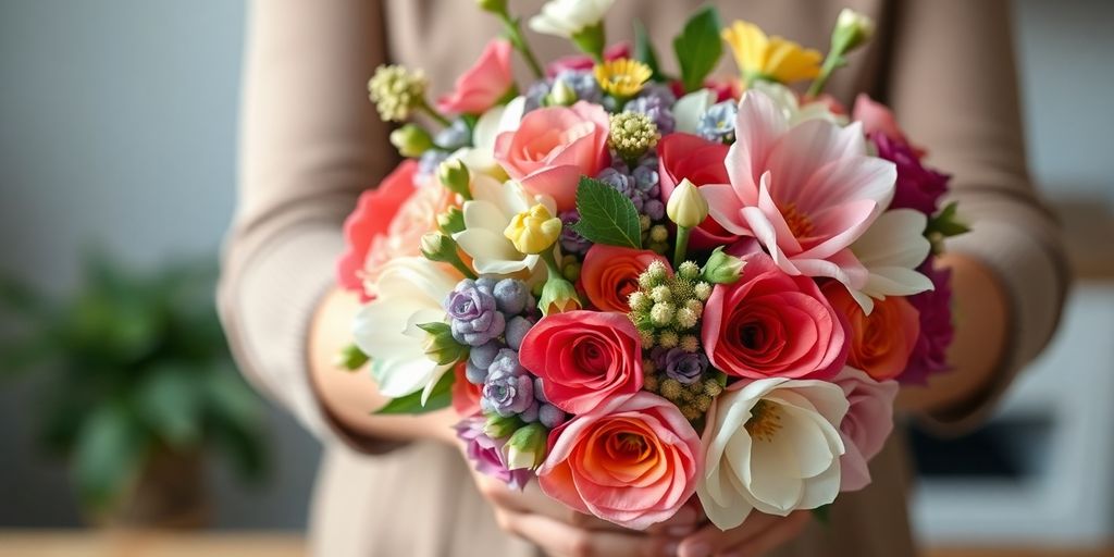 A floral design director arranging flowers.
