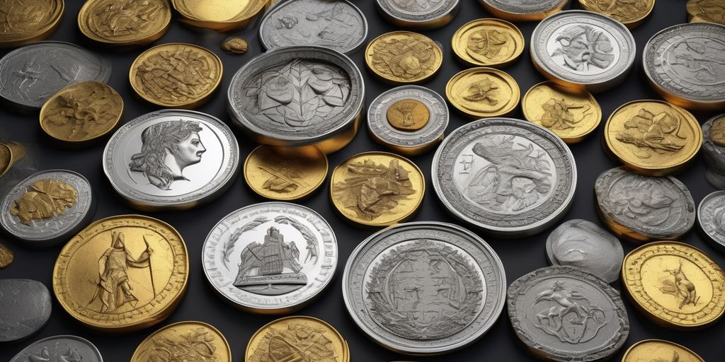 ancient gold and silver coins with medieval coins