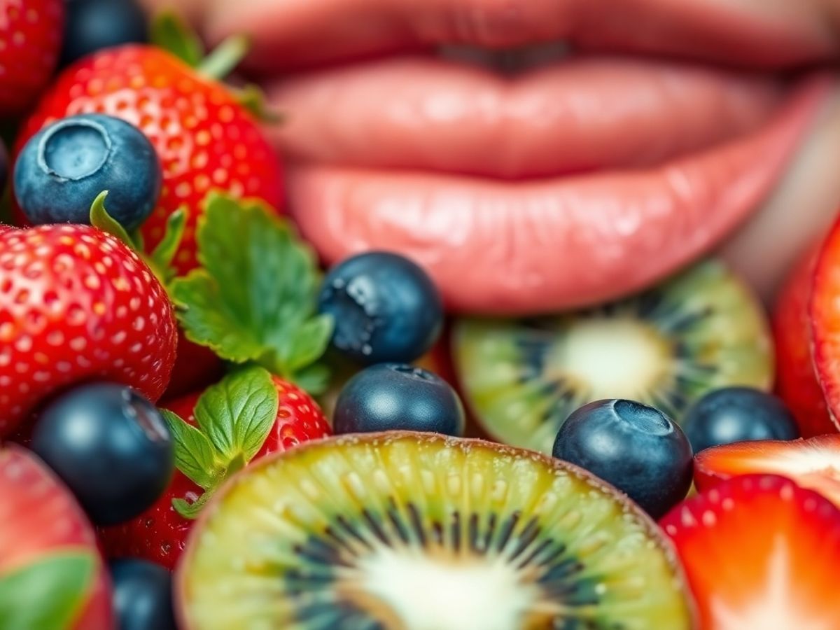 Donna che applica crema labbra aromatica