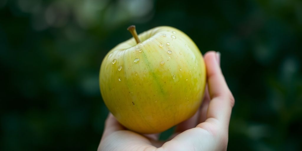 Main tenant une pomme