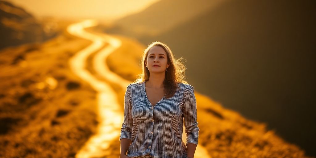 Person confidently looking forward after overcoming challenges.