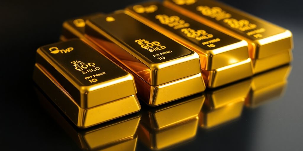 Lingots d'or empilés