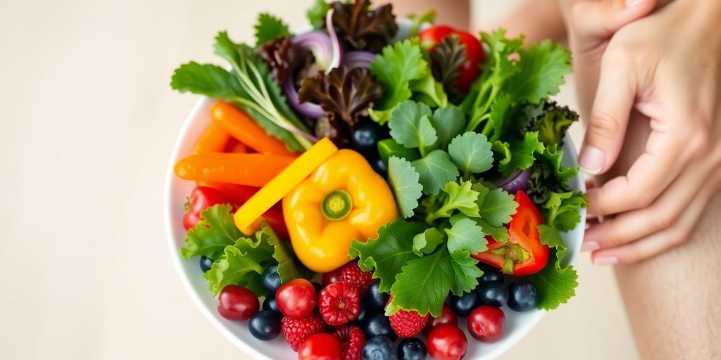 Healthy food and joint flexibility.
