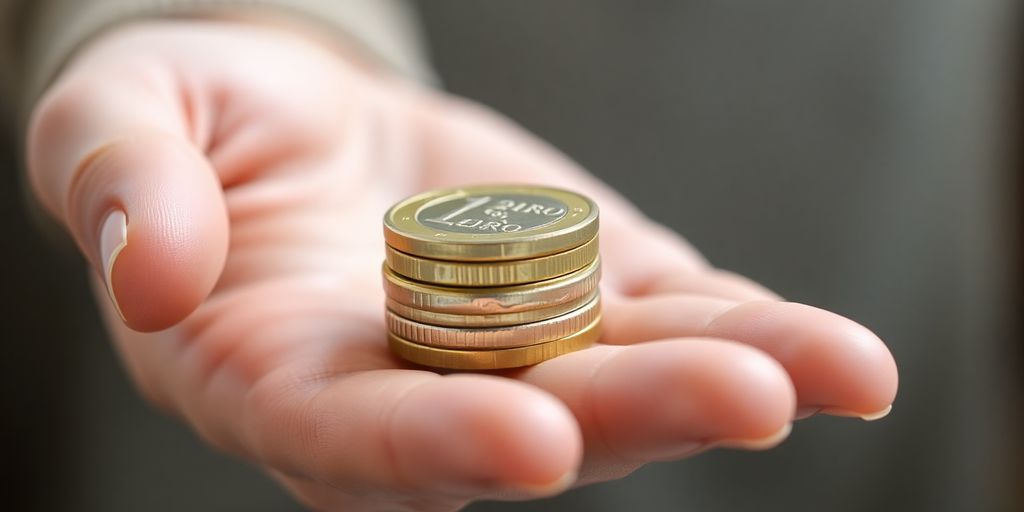 Main tenant des pièces de monnaie
