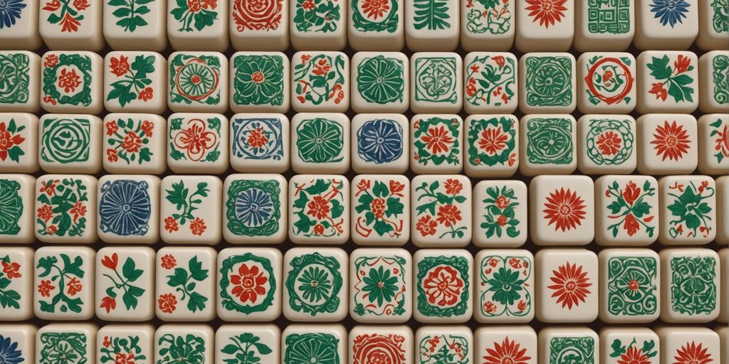 Colorful Mahjong tiles arranged beautifully