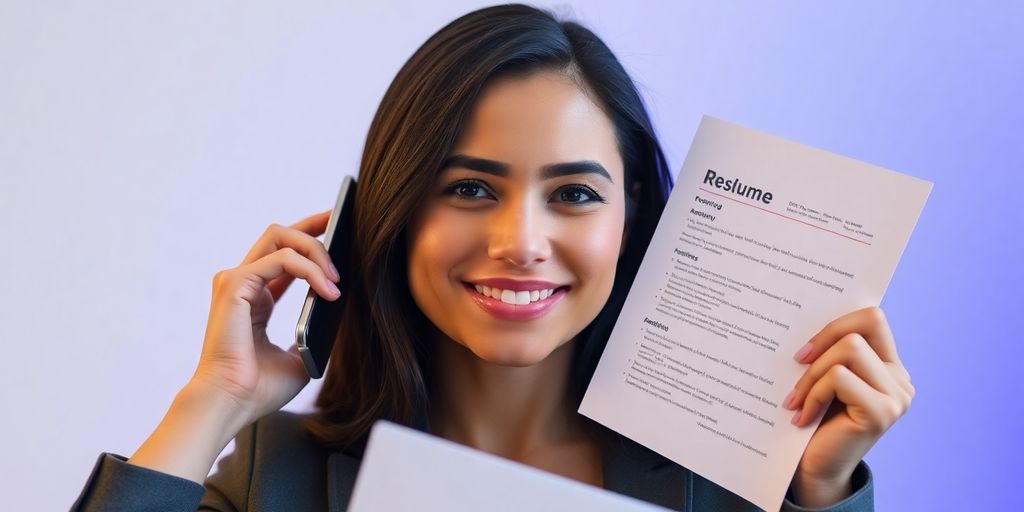 Person, phone, resume, confident, professional