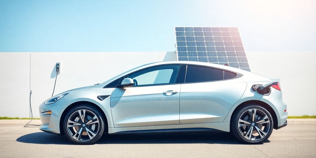 Panneau solaire rechargeant voiture