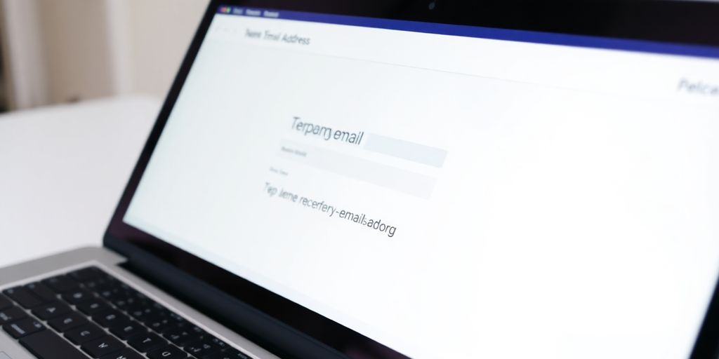 Disposable email inbox on a laptop screen.