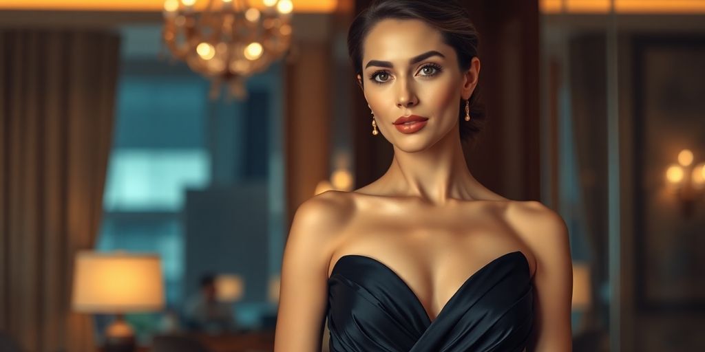 Vrouw in elegante houding