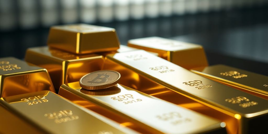 Lingots d'or brillants et pièces sécurisées