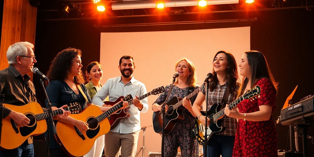 Maverick City Music diverse group singing joyfully.