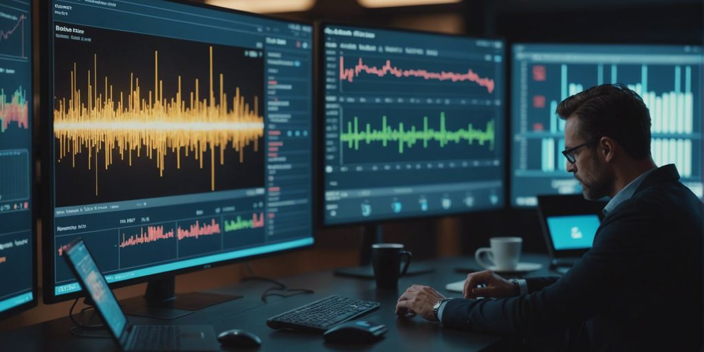 AI analyzing marketing metrics and audience segmentation data.