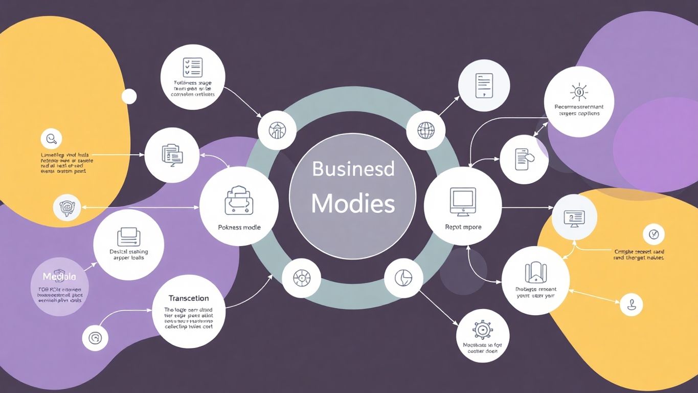 Moderne illustrasjon av forretningsmodellrammeverk.
