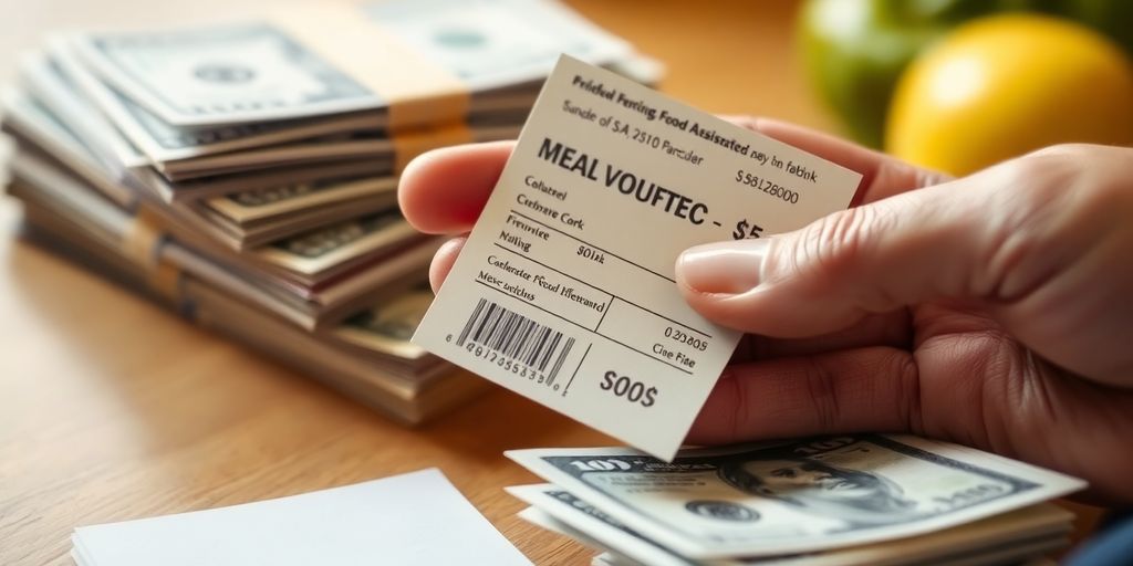 Meal voucher bill money payment