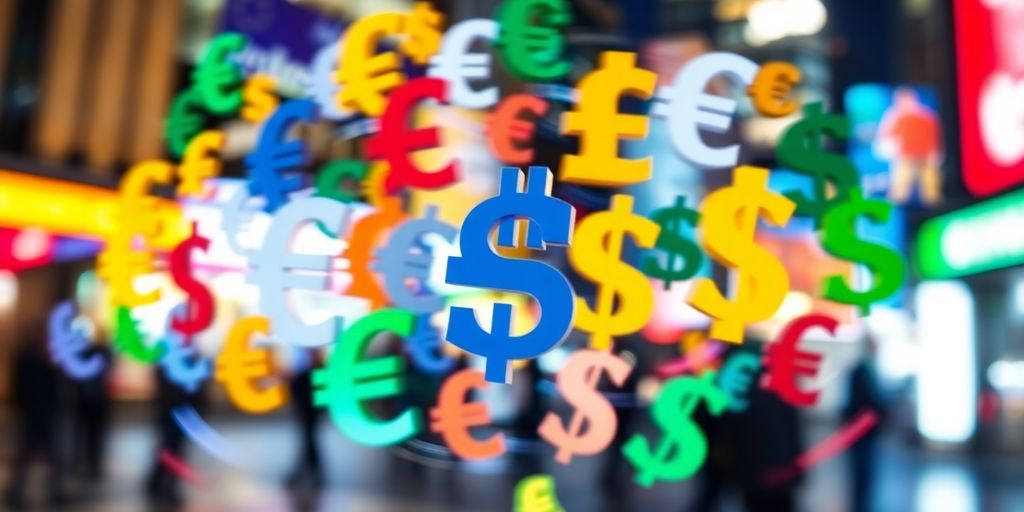 Global currency exchange backdrop.