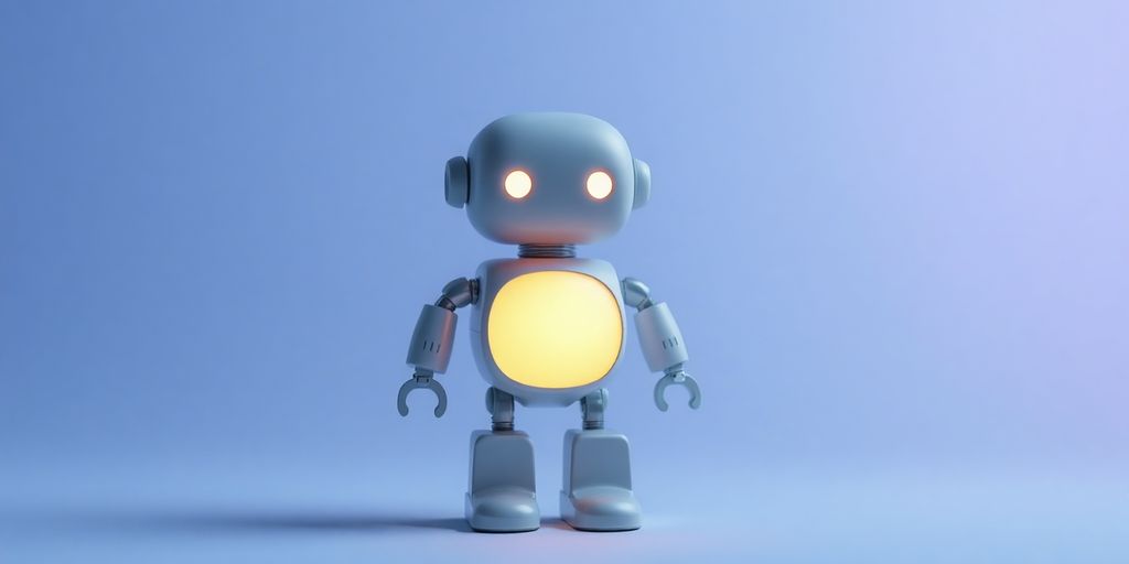 Minimalist robot with a subtle glow.