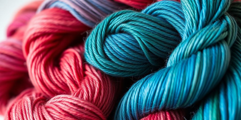 Soft, colorful Italian yarn skeins.