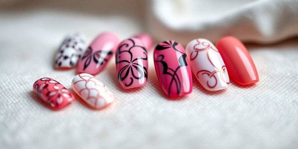 Imagem de unhas postiças realistas e elegantes.