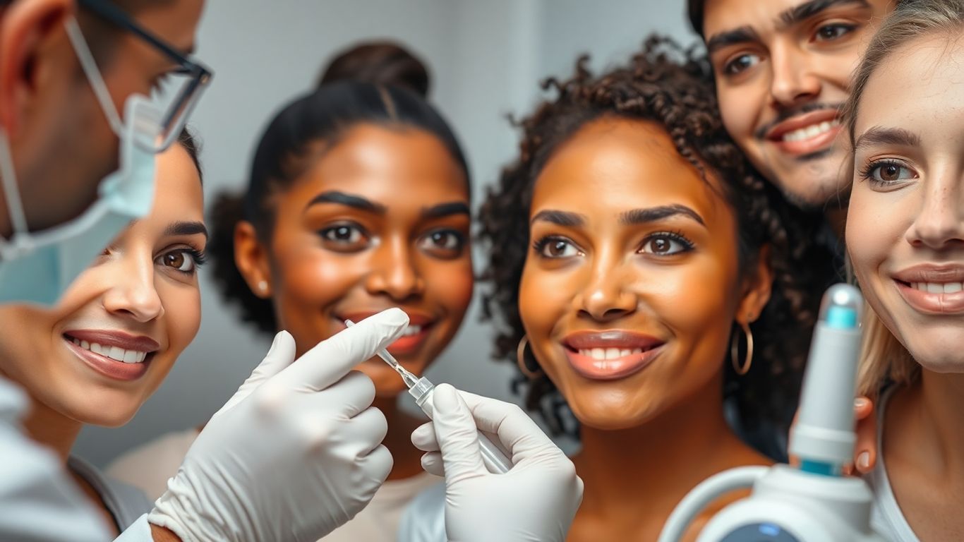 Peles saudáveis e tratamentos modernos em clínica dermatológica