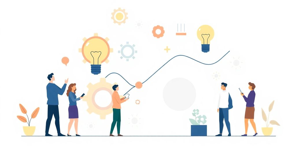 Illustrasjon av forretningsutvikling og entreprenørskap.