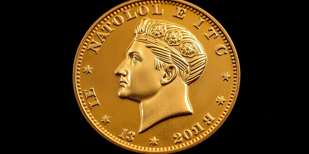 Une pièce en or de Napoléon III.